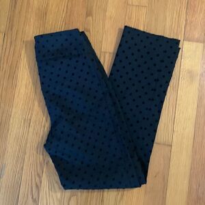 raffinalla GUC black pants with black velour dots! Size 0
